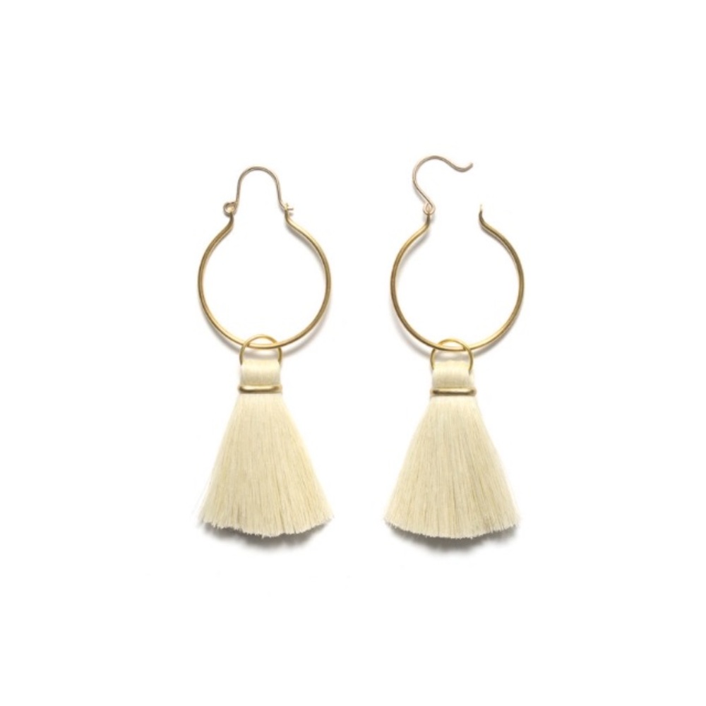 NWT Tassel Moon Hoop Earrings